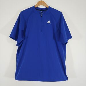 Adidas Blue Short Sleeve Pullover Large Athleisure Golfcore Preppy